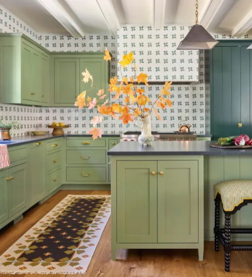 Shabby Green Cabinets